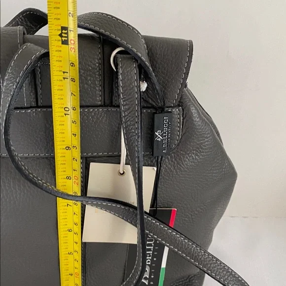 A. Bellucci Gray Soft Leather Backpack Italy Milan Purse A. Bellucci Gray Soft Leather Backpack Italy Milan Purse